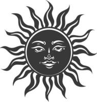 Silhouette Logo oder Symbol von Sonne schwarz Farbe nur vektor