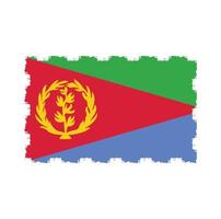 eritrea flagga vektor med akvarell borste stil