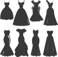 Silhouette Frauen Kleider schwarz Farbe nur vektor