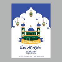 eid ul Azha mubarak affisch design fri ladda ner vektor