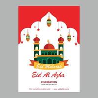 eid ul Azha mubarak affisch design fri ladda ner vektor