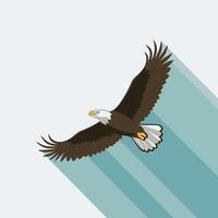 Adler Vogel isoliert eben Illustration vektor