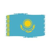 kazakstan flagga vektor med akvarell borste stil