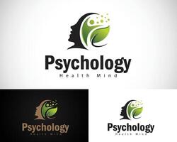 Psychologie Logo kreativ Gesundheit Verstand mental Clever Natur verlassen Design Konzept vektor