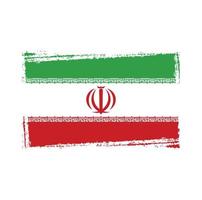 iranische Flagge Pinselstriche gemalt vektor