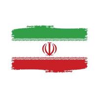 iranische Flagge Pinselstriche gemalt vektor