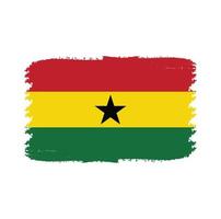 ghana flagga vektor med akvarell borste stil