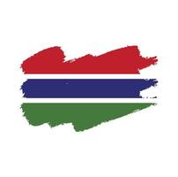 Gambia-Flaggenvektor mit Aquarellpinselart vektor