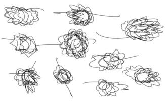 hand teckning sinnessjuk tilltrasslad klottra slumpmässig kaotisk rader. vektor