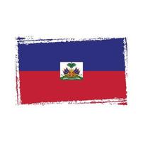 haiti flagga vektor med akvarell borste stil