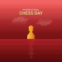 internationell schack dag kreativ annonser design. internationell schack dag. 20 juli, , 3d illustration vektor