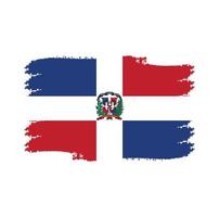 republik dominikanska flaggan penseldrag målade vektor