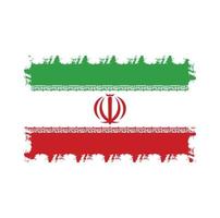 iranische Flagge Pinselstriche gemalt vektor