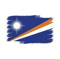 Marshallinseln-Flaggenvektor mit Aquarellpinselart vektor