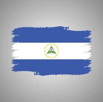 Nicaragua-Flaggenvektor mit Aquarellpinselart vektor