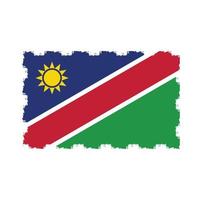 Namibia flagga vektor med akvarell borste stil