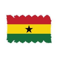 Ghana-Flaggenvektor mit Aquarellpinselart vektor