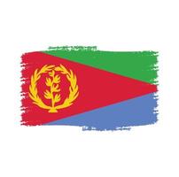 Eritrea-Flaggenvektor mit Aquarellpinselart vektor