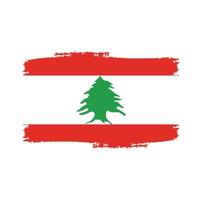 Libanon Flagge Pinselstriche gemalt vektor