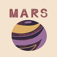 Mars-Schriftzug-Poster. Vektorillustration für Poster, Drucke und Karten vektor