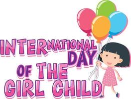 internationella dagen för flicka barn affischdesign vektor
