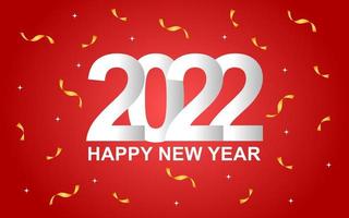 2022 nyårshälsningsdesign på röd bakgrund. mönster för hälsnings- och bannermallar. vektor