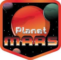 Planet Mars Wort-Logo-Design vektor