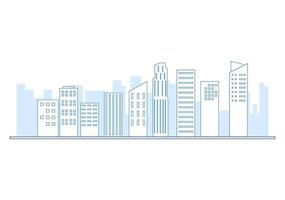 modern stad landskap byggnader och arkitektur fastigheter siluett vektor bakgrundsillustration i linje enkel geometrisk platt stil