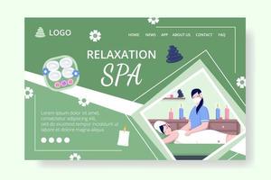 Beauty Spa und Yoga Landing Page editierbar mit quadratischem Hintergrund, geeignet für Social Media, Feed, Karten, Grüße, Print- und Web-Internet-Anzeigen vektor