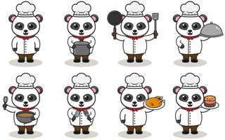 vektor illustration av kocken panda tecknad
