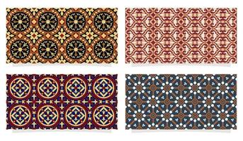batik sömlösa mönster vektor set