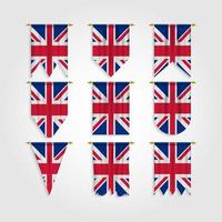 Storbritanniens flagga i olika former, Storbritanniens flagga i olika former vektor