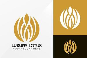 abstrakt lyx lotus logotyp vektor design. varumärkesidentitet emblem, designkoncept, logotyper, logotypelement för mall.