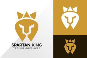 kung spartansk logotyp design, varumärkesidentitet logotyper design vektor illustration mall