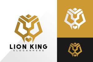 lejonkungens krona logotyp design inspiration vektor