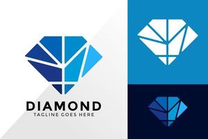 Diamantkristall-Logo-Design, Markenidentitätslogos entwirft Vektorillustrationsvorlage vektor
