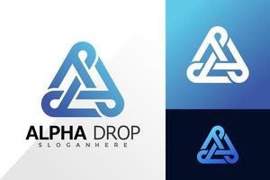 Schreiben Sie ein Alpha-Drop-Circulation-Logo-Vektordesign. abstraktes Emblem, Designkonzept, Logos, Logoelement für Vorlage vektor