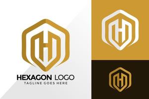Buchstabe h Hexagon-Logo-Design, Markenidentitätslogos entwirft Vektorillustrationsvorlage vektor