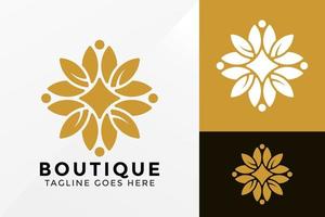 boutique blomma logotyp design, varumärkesidentitet logotyper vektor, modern logotyp, logo design vektor illustration mall