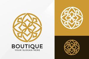 cirkel boutique blommig logotyp design, varumärkesidentitet logotyper vektor, modern logotyp, logo design vektor illustration mall