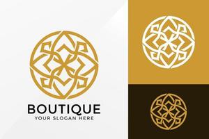 Kreis-Boutique-Blumenlogo-Design, Markenidentitätslogos-Vektor, modernes Logo, Logodesign-Vektorillustrationsvorlage vektor