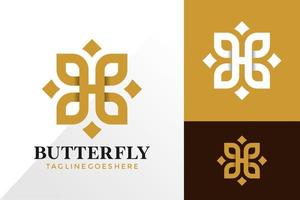 Buchstabe h Schmetterling kreatives Logo-Design, abstrakte Logos-Designs-Konzept für die Vorlage vektor