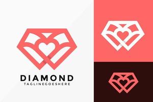 Diamant-Liebe-Logo-Vektor-Design. abstraktes Emblem, Designkonzept, Logos, Logoelement für Vorlage. vektor