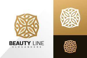 Blume Beauty Line Logo Vektor-Design. abstraktes Emblem, Designkonzept, Logos, Logoelement für Vorlage vektor