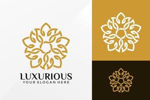 luxuriöses Blumenlogo-Vektordesign. Markenidentitätsemblem, Designkonzept, Logos, Logoelement für Vorlage. vektor