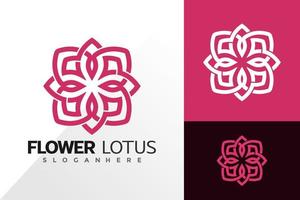 Blume Lotus Linie Logo Vektor-Design. abstraktes Emblem, Designkonzept, Logos, Logoelement für Vorlage vektor