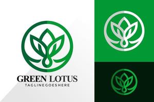 grön natur lotus logotyp design, abstrakt logotyp design koncept för mall vektor