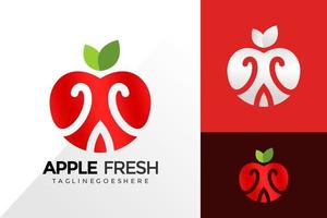 Buchstabe a Apple frisches Logo-Design, Markenidentitätslogos entwirft Vektorillustrationsschablone vektor