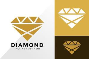 gyllene diamant logotyp design, varumärkesidentitet logotyper design vektor illustration mall