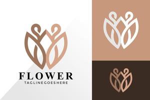 lyxig skönhet blomma logotyp design, abstrakt logotyper design koncept för mall vektor